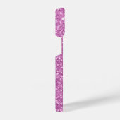 Monogramm des rosa Glitzer iPhone Hülle (Rechte Seite)