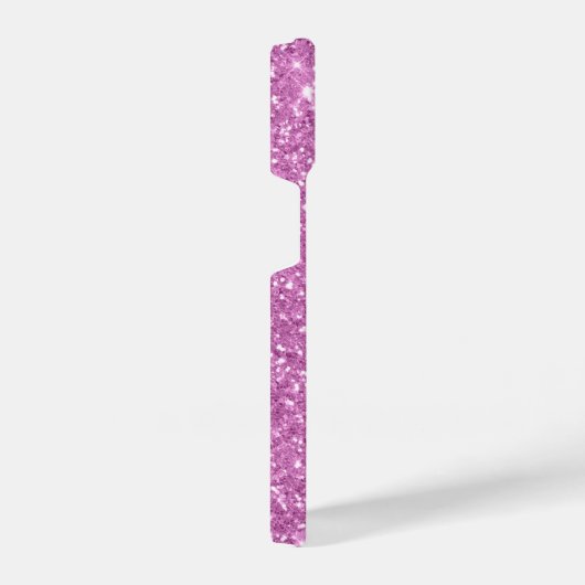 Monogramm des rosa Glitzer iPhone Hülle (Rechte Seite)