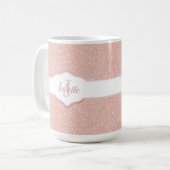 Monogramm des rosa Glitzer Kaffeetasse (Vorderseite Links)
