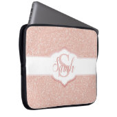 Monogramm des rosa Glitzer Laptopschutzhülle (Vorne Rechts)