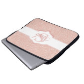 Monogramm des rosa Glitzer Laptopschutzhülle (Vorne Knopf)