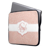 Monogramm des rosa Glitzer Laptopschutzhülle (Vorderseite Links)