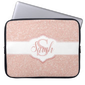 Monogramm des rosa Glitzer Laptopschutzhülle (Vorderseite)