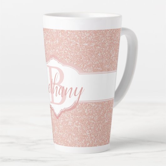 Monogramm des rosa Glitzer Milchtasse (Rechte Ecke)