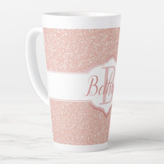Monogramm des rosa Glitzer Milchtasse (Linke Ecke)