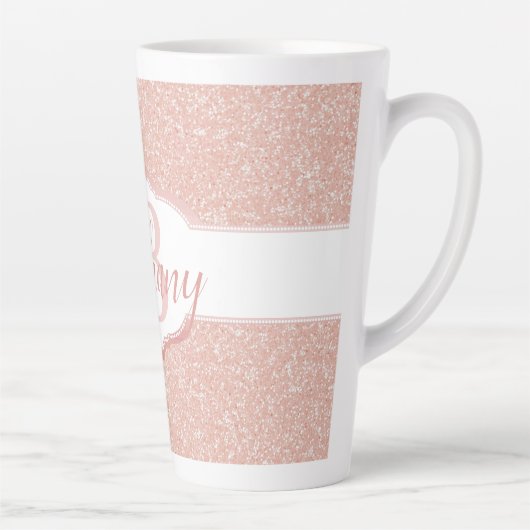 Monogramm des rosa Glitzer Milchtasse (Rechts)