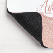 Monogramm des rosa Glitzer Mousepad (Ecke)