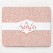 Monogramm des rosa Glitzer Mousepad (Vorne)