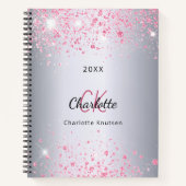 Monogramm des rosa Glitzer Notizblock (Vorderseite)