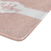 Monogramm des rosa Glitzer Schneidebrett (Ecke)