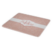 Monogramm des rosa Glitzer Schneidebrett (Ecke)