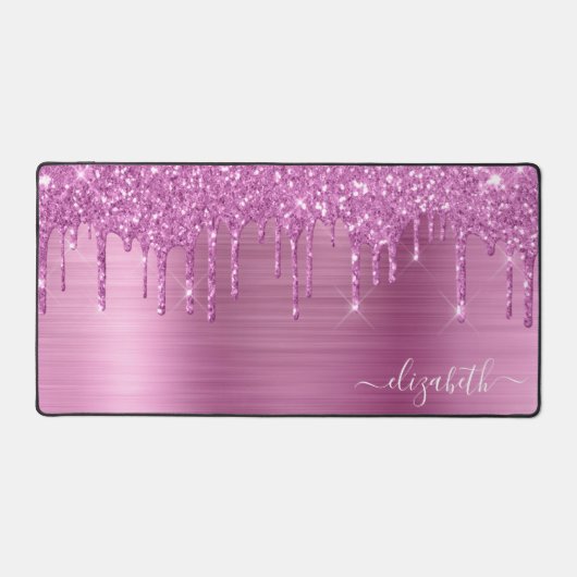 Monogramm des rosa Glitzer Schreibtischunterlage (Vorderseite)