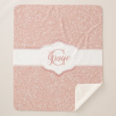 Monogramm des rosa Glitzer Sherpadecke (Vorderseite)