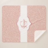 Monogramm des rosa Glitzer Sherpadecke (Vorderseite (Horizontal))