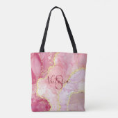 Monogramm des rosa Glitzer Tasche (Rückseite)