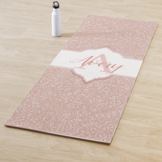 Monogramm des rosa Glitzer Yogamatte (Beispiel)