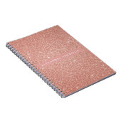 Monogramm des rosa, goldfarbenen Sparkels-Glitzer Notizblock (Rechte Seite)