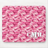 Monogramm des rosa MilitärRetro-Camouflage-Stifts Mousepad (Vorne)