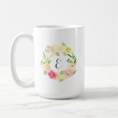 Monogramm des rosa u. gelbes kaffeetasse (Links)