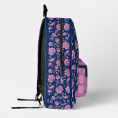 Monogramm des rosa und blauen Blumenstaubmusters Bedruckter Rucksack (Links)