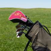 Monogramm des rosa und goldfarbenen Agate-Geode-Gl Golf Headcover (In SItu)