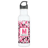 Monogramm des rosa und schwarz lackierten Spritzer Trinkflasche (Vorderseite)
