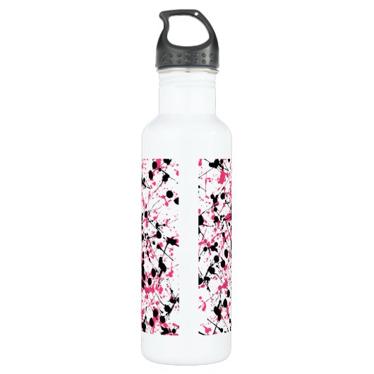 Monogramm des rosa und schwarz lackierten Spritzer Trinkflasche (Rückseite)
