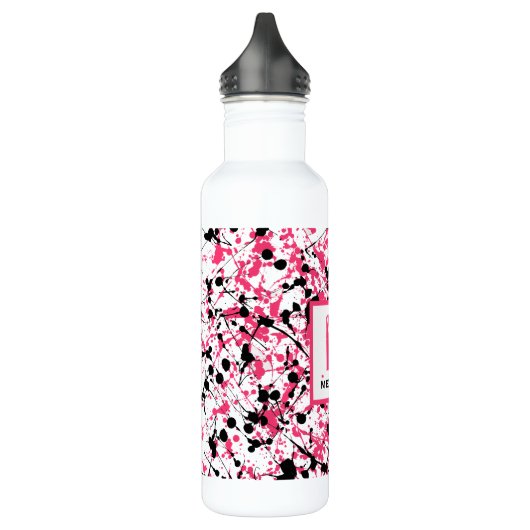 Monogramm des rosa und schwarz lackierten Spritzer Trinkflasche (Links)