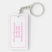 Monogramm des rosa und weißen Palm Palmetto Tree Schlüsselanhänger (Rückseite)