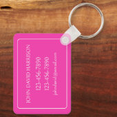 Monogramm des rosa und weißen Palm Palmetto Tree Schlüsselanhänger (Rückseite)