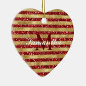 Monogramm des roten Glitzer Keramik Ornament (Rechts)