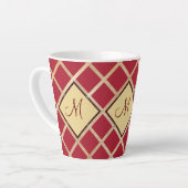Monogramm des roten Golden Diamond Geometric Milchtasse (Linke Ecke)