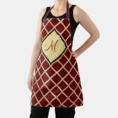 Monogramm des roten Golden Diamond Geometric Schürze (InSitu)