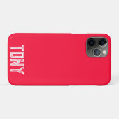Monogramm des roten Individuellen Namens mit feste Case-Mate iPhone Hülle (Rückseite (Horizontal))