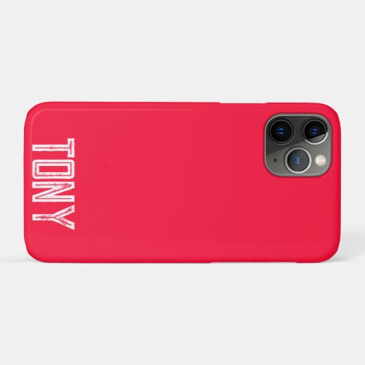 Monogramm des roten Individuellen Namens mit feste Case-Mate iPhone Hülle (Rückseite (Horizontal))