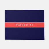 Monogramm des roten Ribbon-Namens "Solid Navy Blue Fußmatte (Vorderseite)