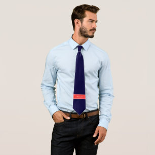 Monogramm des roten Ribbon-Namens "Solid Navy Blue Krawatte