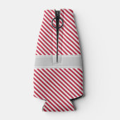 Monogramm des roten und grauen Streifen Flaschenkühler (Rückseite)