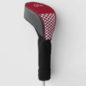 Monogramm des roten und weißen Hahnentrittmusters Golf Headcover (angewinkelt)