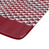 Monogramm des roten und weißen Hahnentrittmusters Schneidebrett (Ecke)