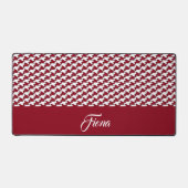 Monogramm des roten und weißen Hahnentrittmusters Schreibtischunterlage (Vorderseite)