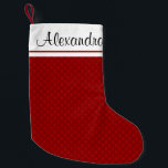 Monogramm des roten und weißen Weihnachtsmusters Kleiner Weihnachtsstrumpf<br><div class="desc">Rot und Weiß Traditioneller Weihnachtsmuster Monogram Strumpf mit Ihrem Namen macht ein perfektes Personalisiertes Weihnachtsgeschenk.</div>