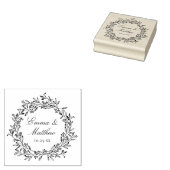 Monogramm des rustikalen Botanischen Wraath-Logos Gummistempel (Stempel)