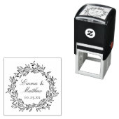 Monogramm des rustikalen Botanischen Wraath-Logos Permastempel (Beispiel)