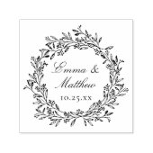 Monogramm des rustikalen Botanischen Wraath-Logos Permastempel (Design)