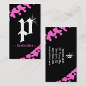 MONOGRAMM des SCHIMMER-311-PINK Visitenkarte (Vorne/Hinten)