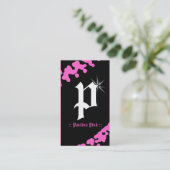 MONOGRAMM des SCHIMMER-311-PINK Visitenkarte (Stehend Vorderseite)