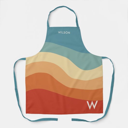 Monogramm des schmalen Retrostreifens Schürze (Vorderseite)