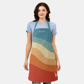 Monogramm des schmalen Retrostreifens Schürze (Getragen)