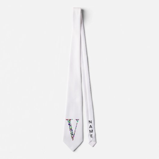 Monogramm des Schmucksteins Brief V Krawatte (Vorderseite)